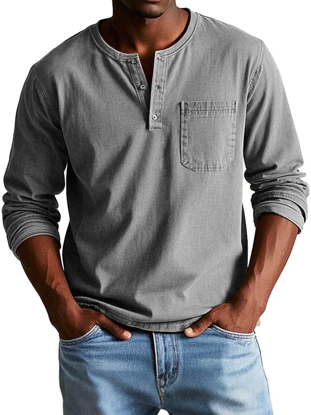 Richard | Vintage Henley Triko s Dlouhým Rukávem