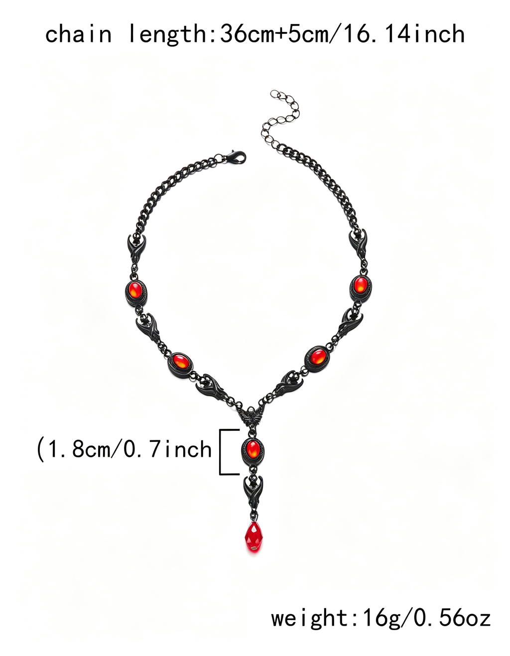 Carmín | Collar de piedras rojas