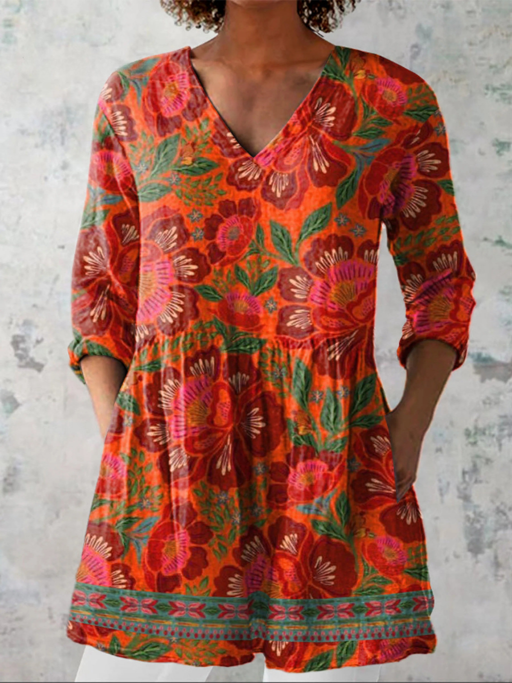 Rosalía | Blusa larga con un estampado llamativo