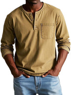 Richard | Vintage Henley Triko s Dlouhým Rukávem