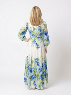 Leila | Vestido largo de manga larga con estampado floral y botones en la parte delantera