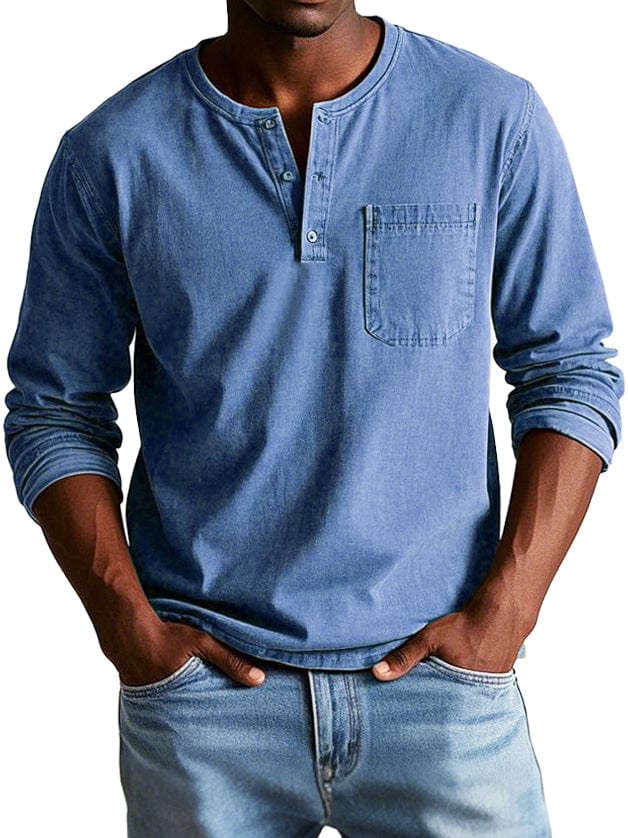 Richard | Vintage Henley Triko s Dlouhým Rukávem