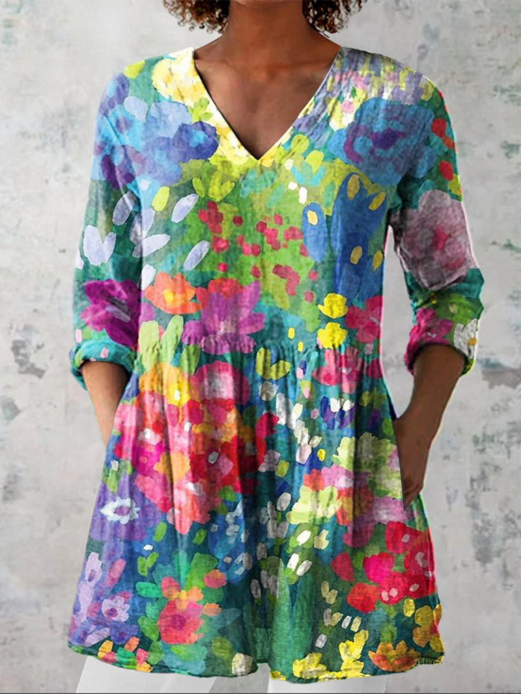 Flor | Blusa larga con un estampado llamativo