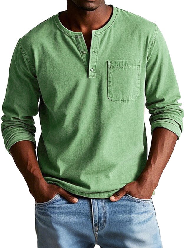 Richard | Vintage Henley Triko s Dlouhým Rukávem