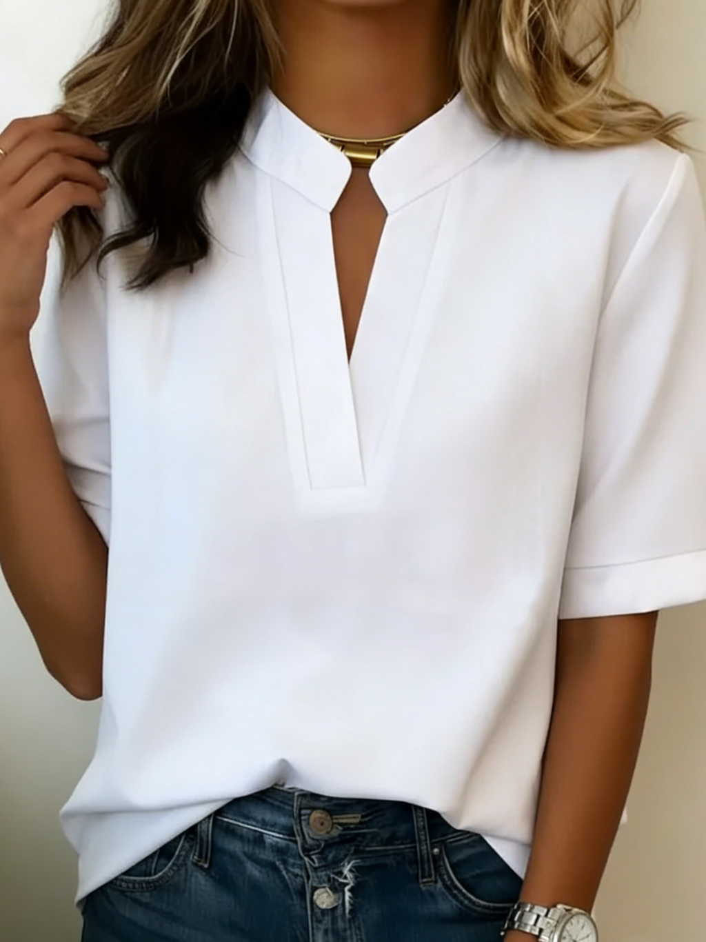 Pavla | Stylová Halenka s Výstřihem do V