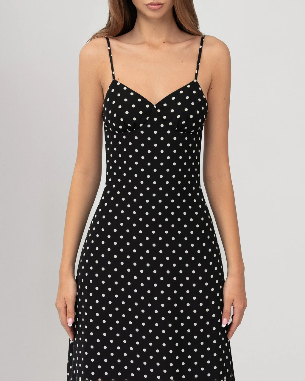 Blanca |  Vestido maxi de lunares