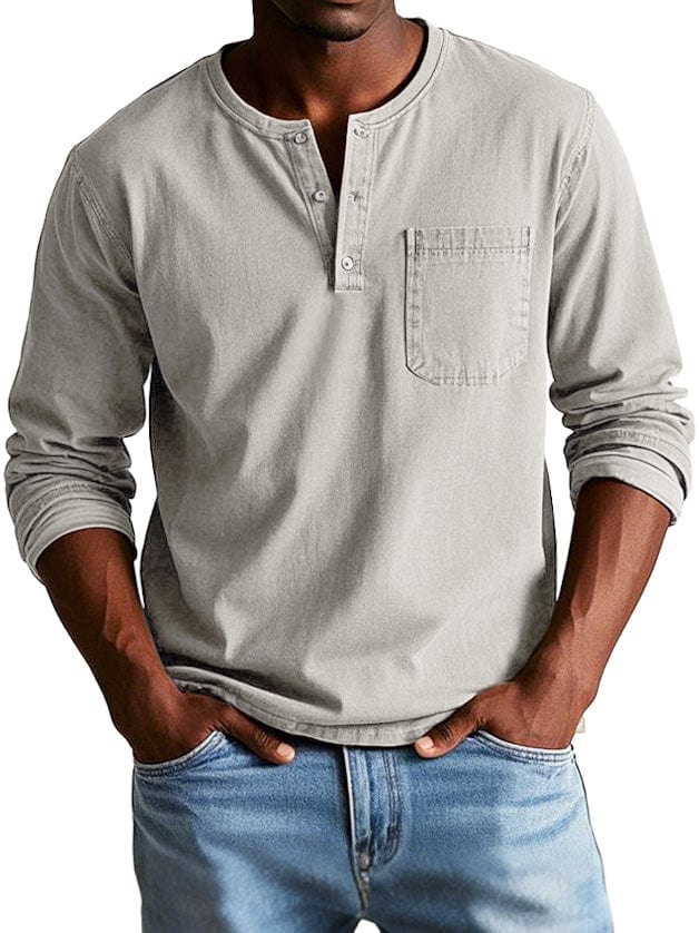 Richard | Vintage Henley Triko s Dlouhým Rukávem