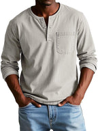 Richard | Vintage Henley Triko s Dlouhým Rukávem