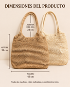 Marisol | Bolso bandolera de paja trenzada - Avellana