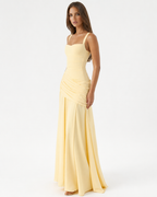 Margaret | Vestido largo con escote cuadrado fruncido