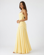 Margaret | Vestido largo con escote cuadrado fruncido