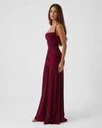Margaret | Vestido largo con escote cuadrado fruncido
