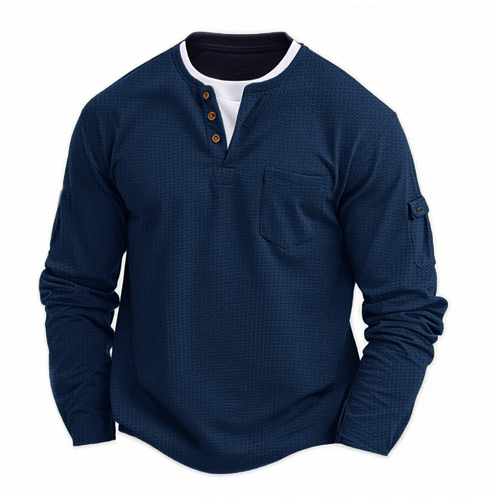 Antonín | Moderní Henley Triko s Kapsami