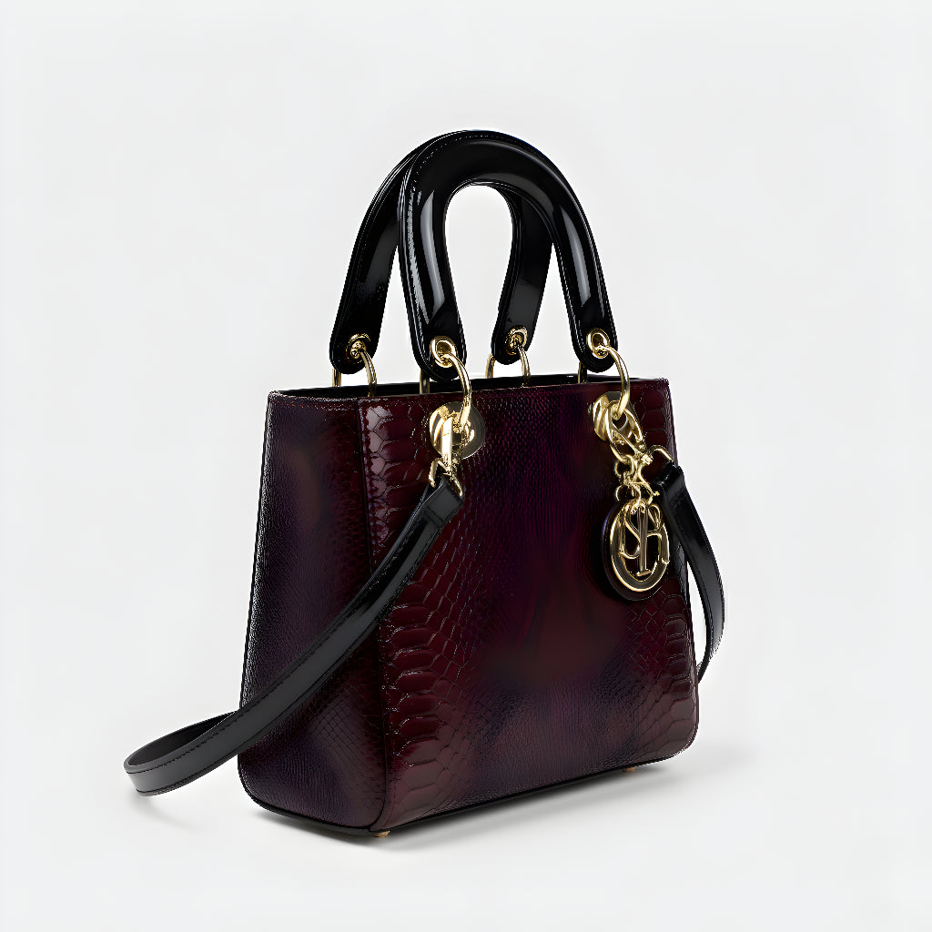 Rebeka | Lakovaná Kabelka s Hadím Vzorem