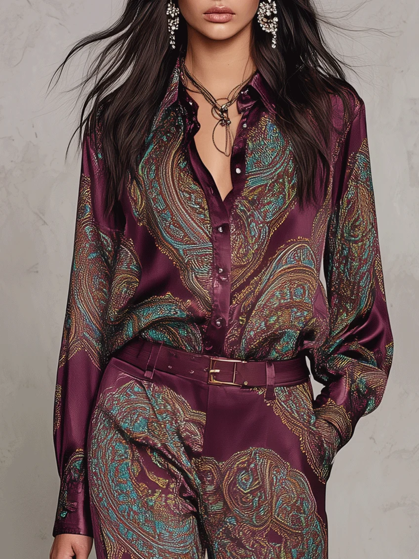 Petra | Souprava s dlouhými rukávy a paisley vzorem