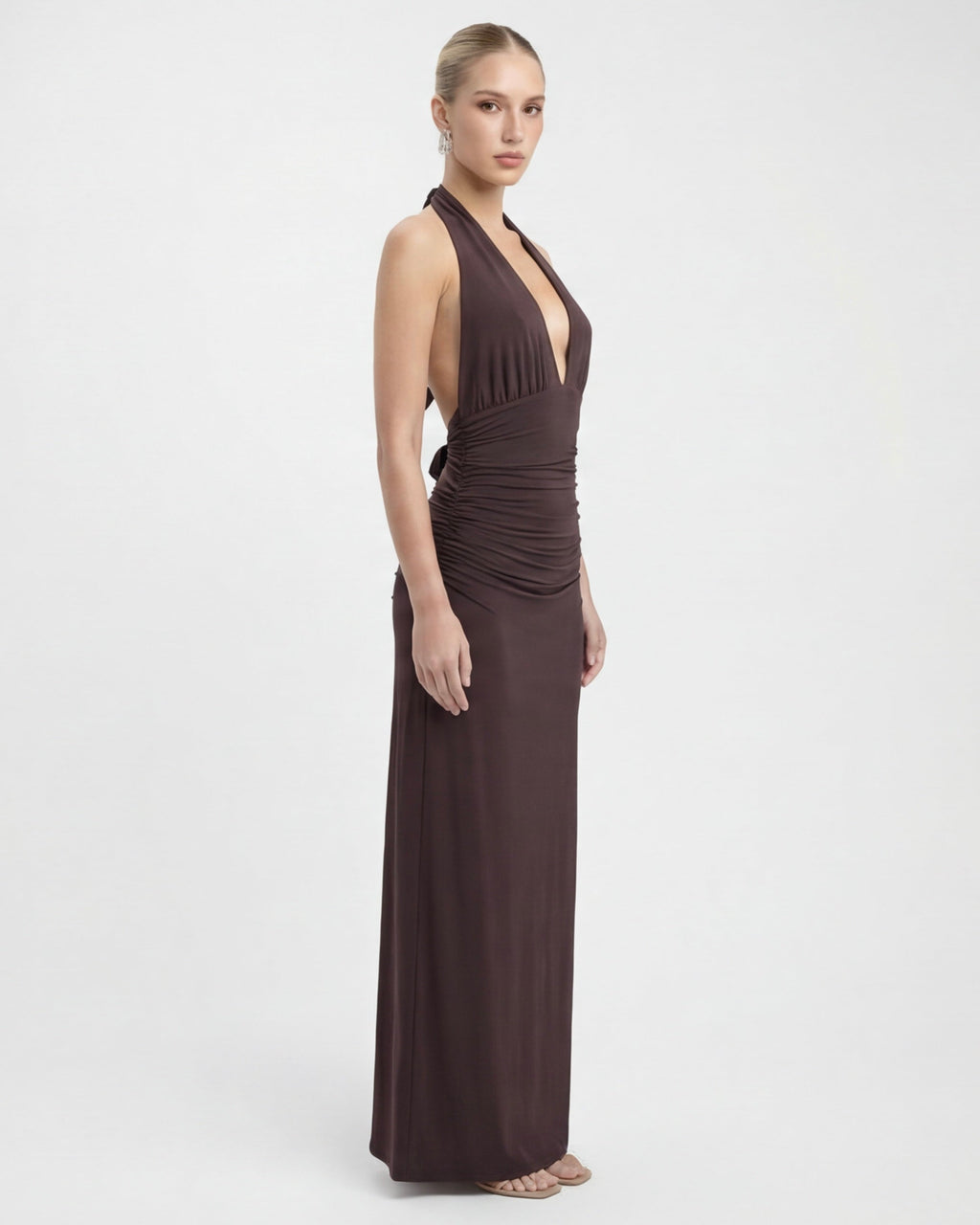 María | Vestido maxi con cuello halter