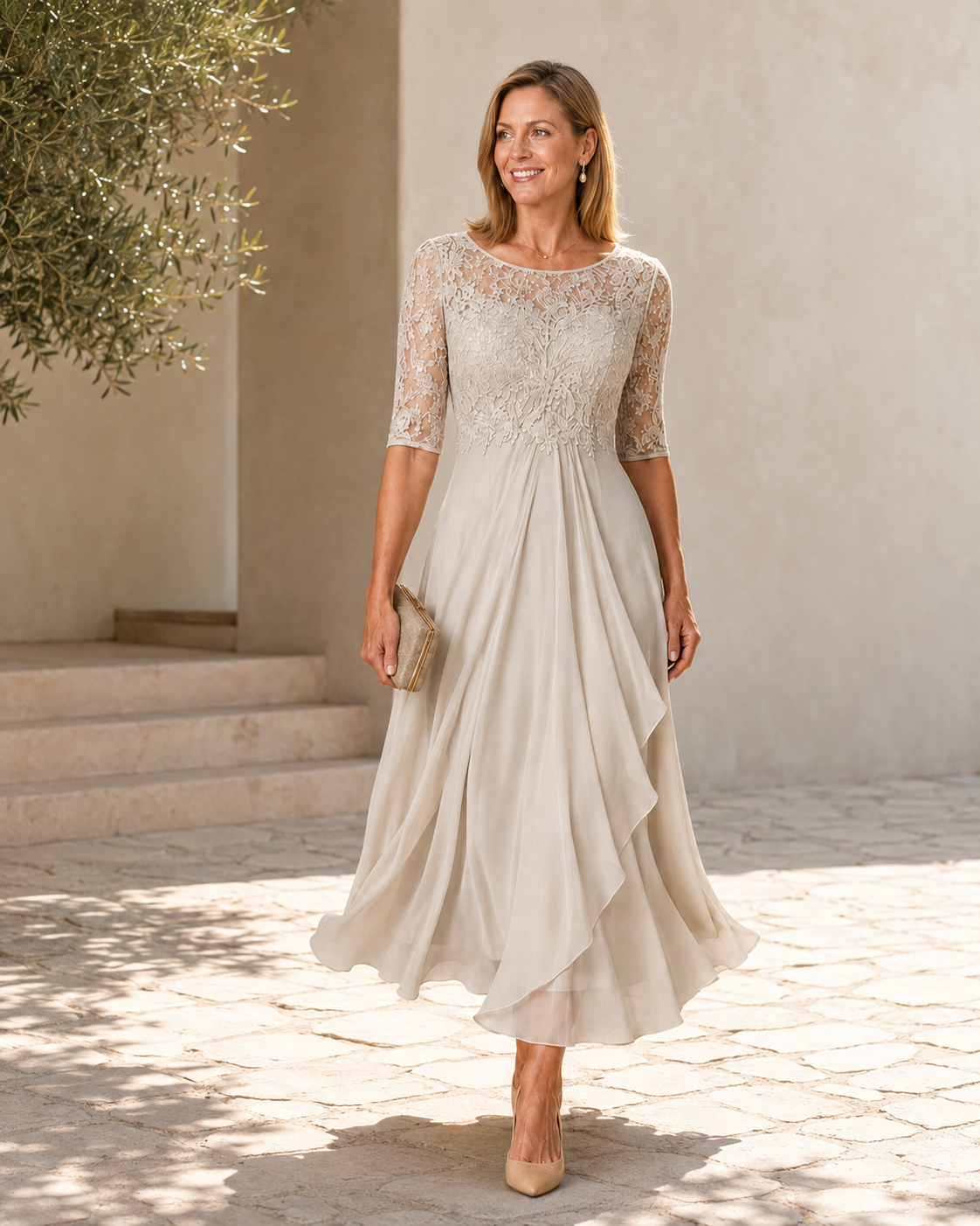 Victoria | Vestido Midi Elegante de Encaje