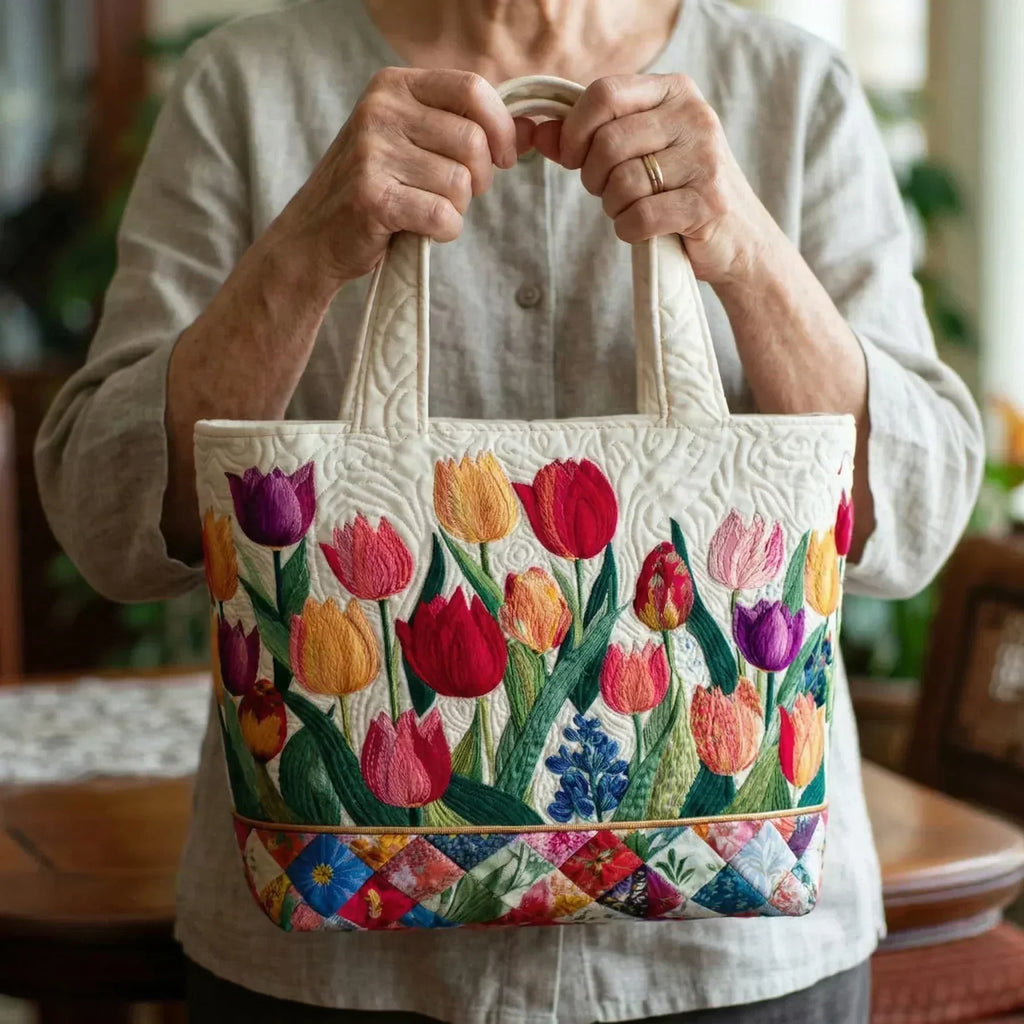Bolso hecho a mano | Jardín de tulipanes