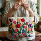 Bolso hecho a mano | Jardín de tulipanes