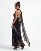 Almudena | Vestido maxi con lunares negros