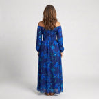 Chloe | Vestido largo floral con hombros al aire