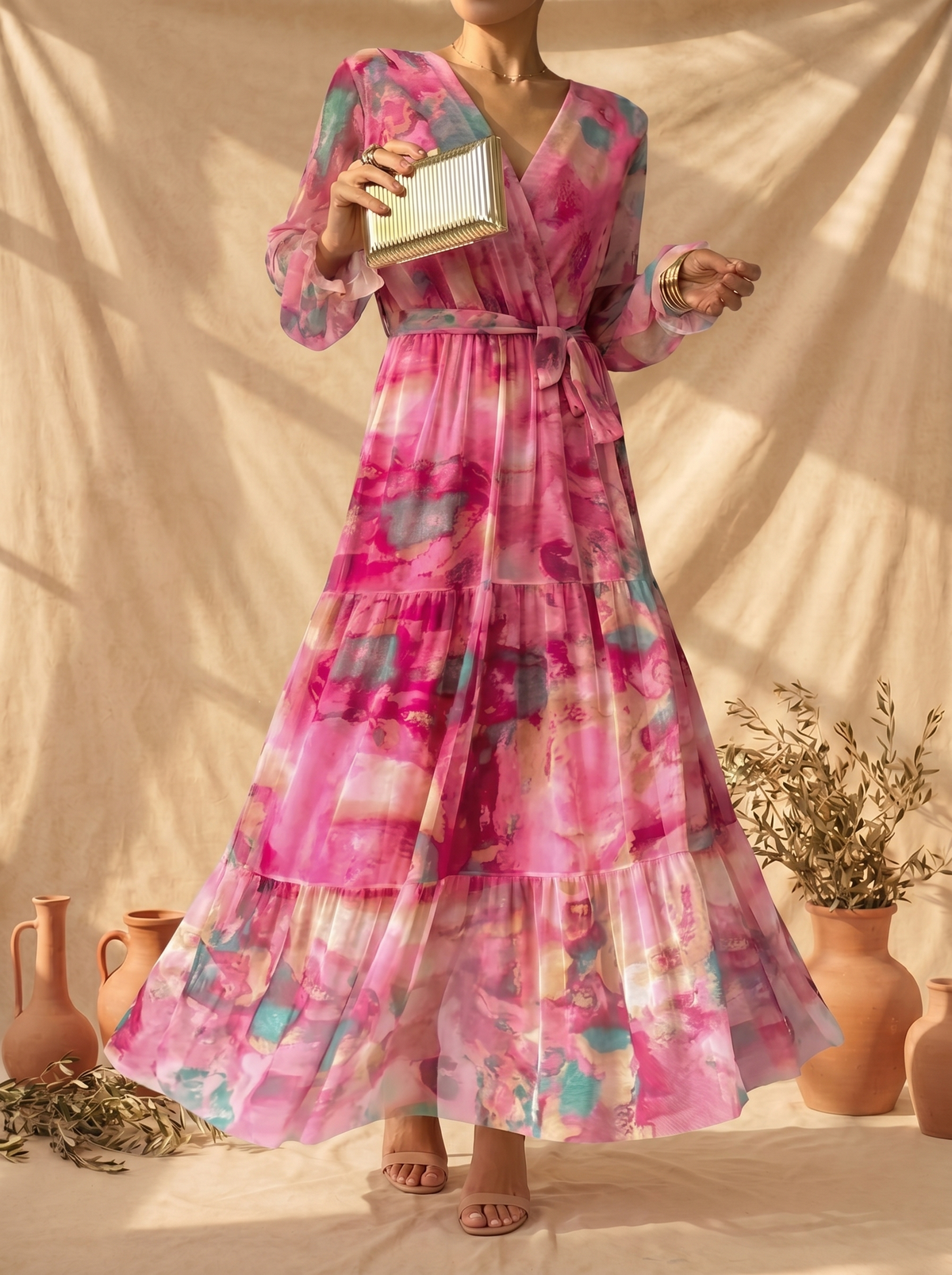 Mabel | Vestito a portafoglio con stampa floreale