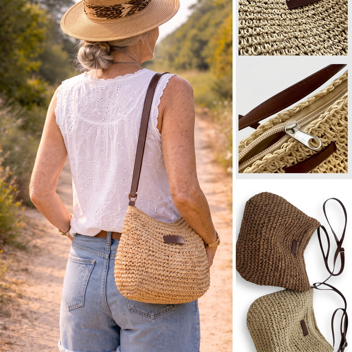 Rosa | Bolso trenzado elegante