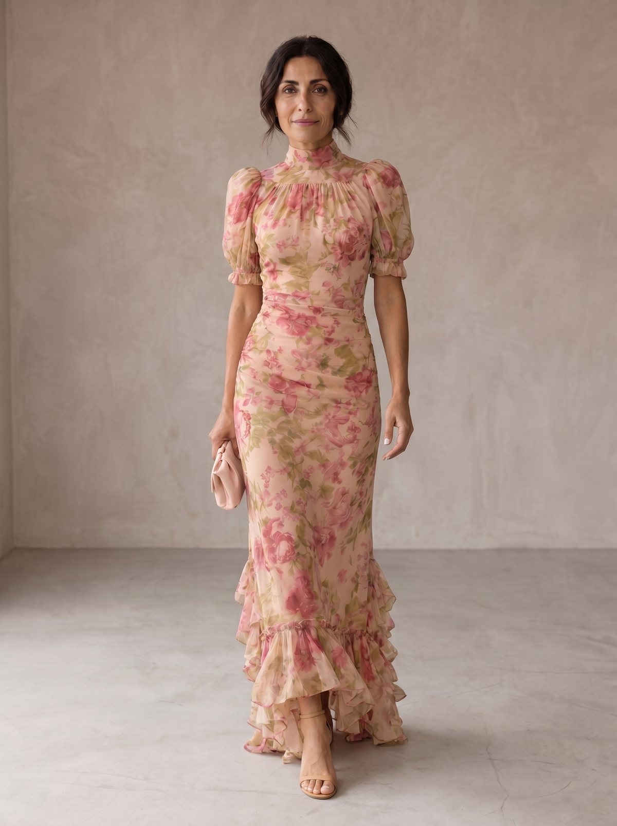 Rosalía | Vestido largo floral de gasa