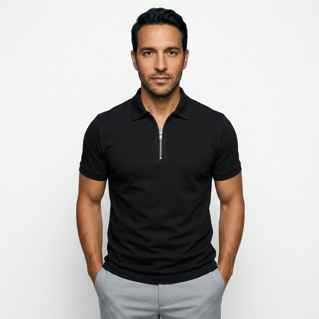 Polo Hombre Cremallera Slim Fit Transpirable
