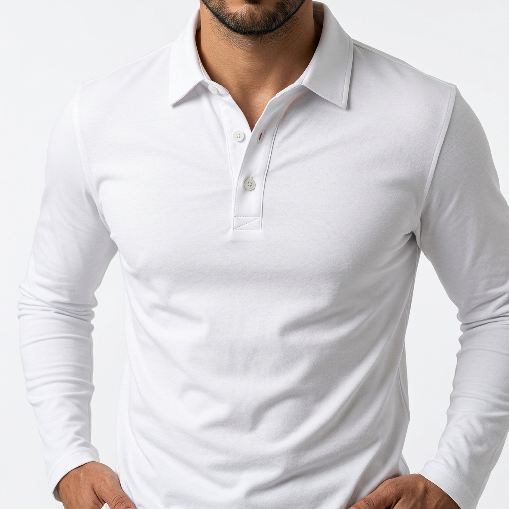 Polo Manga Larga Hombre Clásico Slim Fit