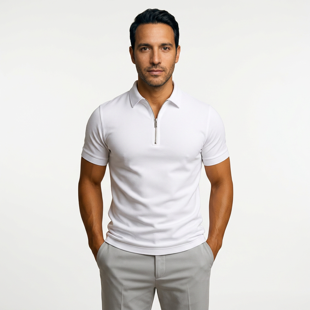 Polo Hombre Cremallera Slim Fit Transpirable