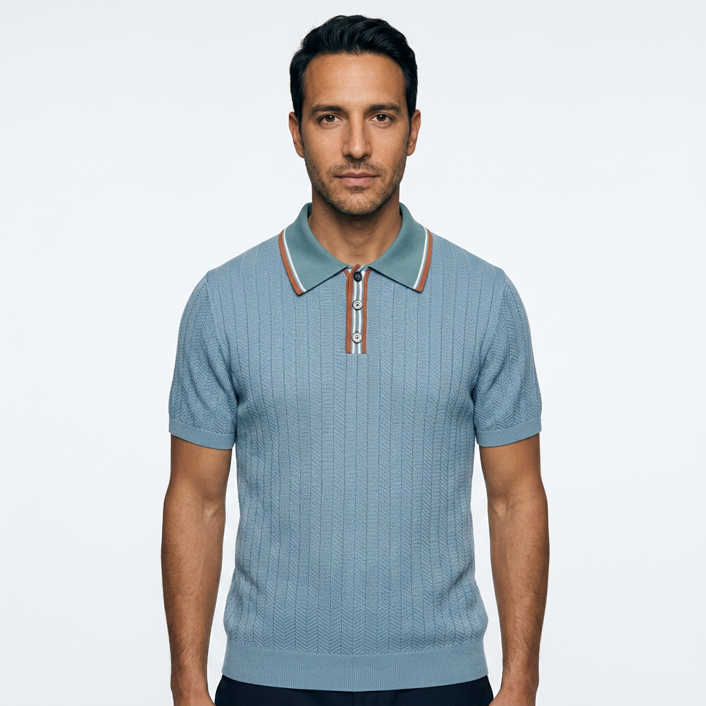 Vojtěch | Pletené polo ve vintage stylu se třemi knoflíky