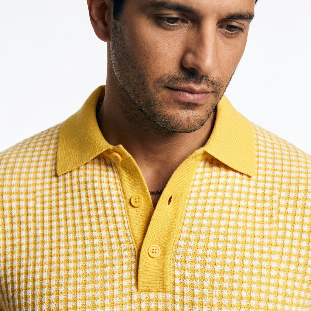 Polo isa Cuello Waffle Hombre