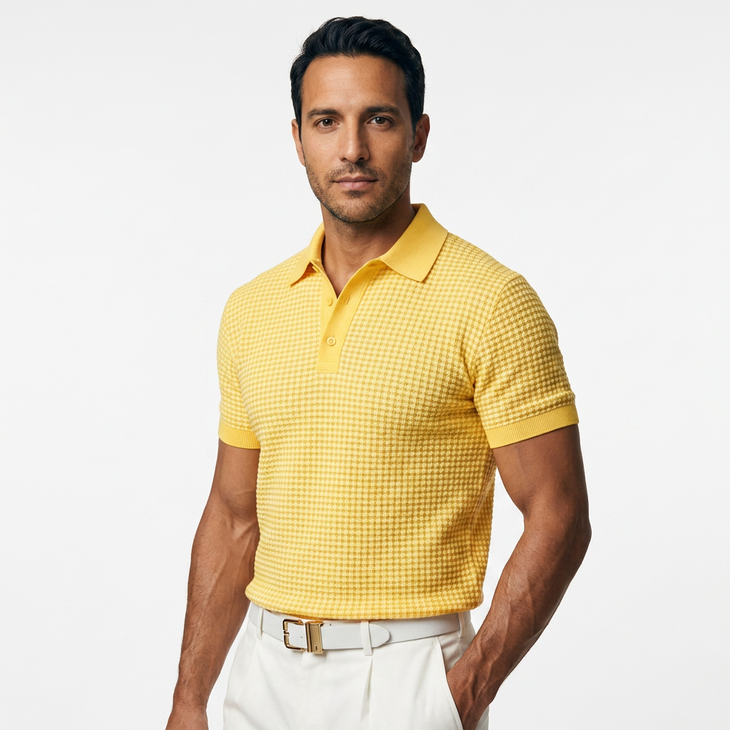Polo isa Cuello Waffle Hombre