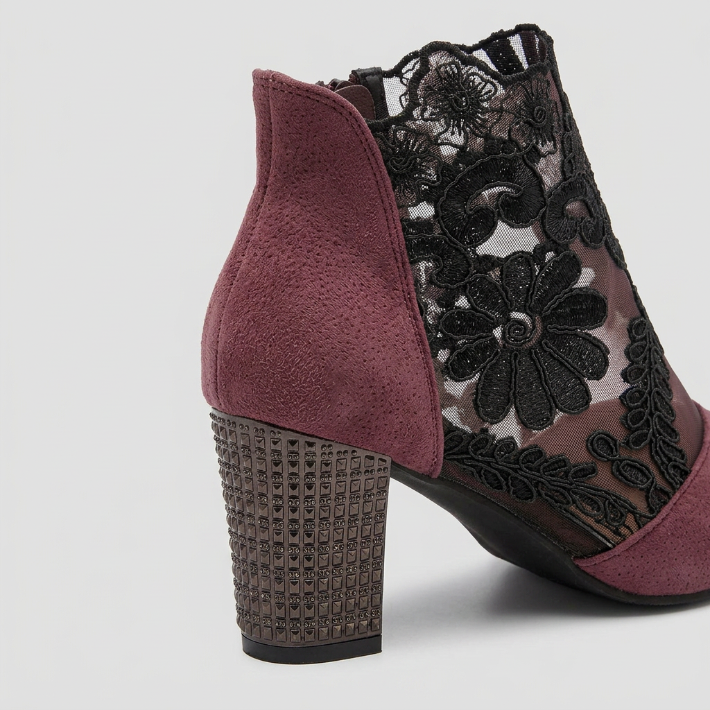 Tacones Blancos Encaje Floral